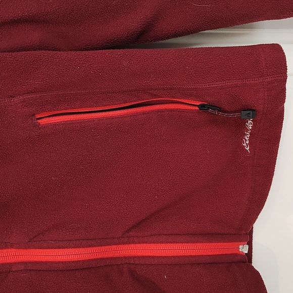 Eddie Bauer Women's Burgundy Zipper Front Fleece Jacket Size M First Ascent - Picture 5 of 8